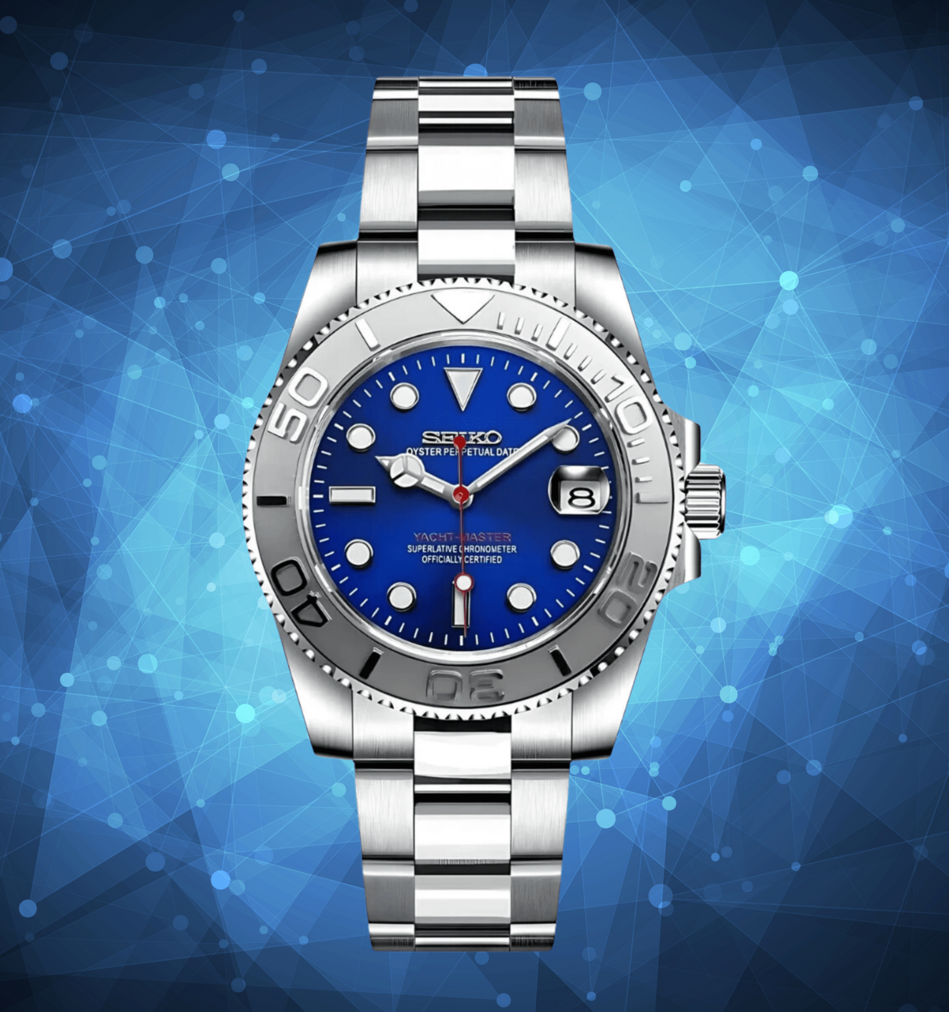 Custom SeikoMod Yacht Master Blue