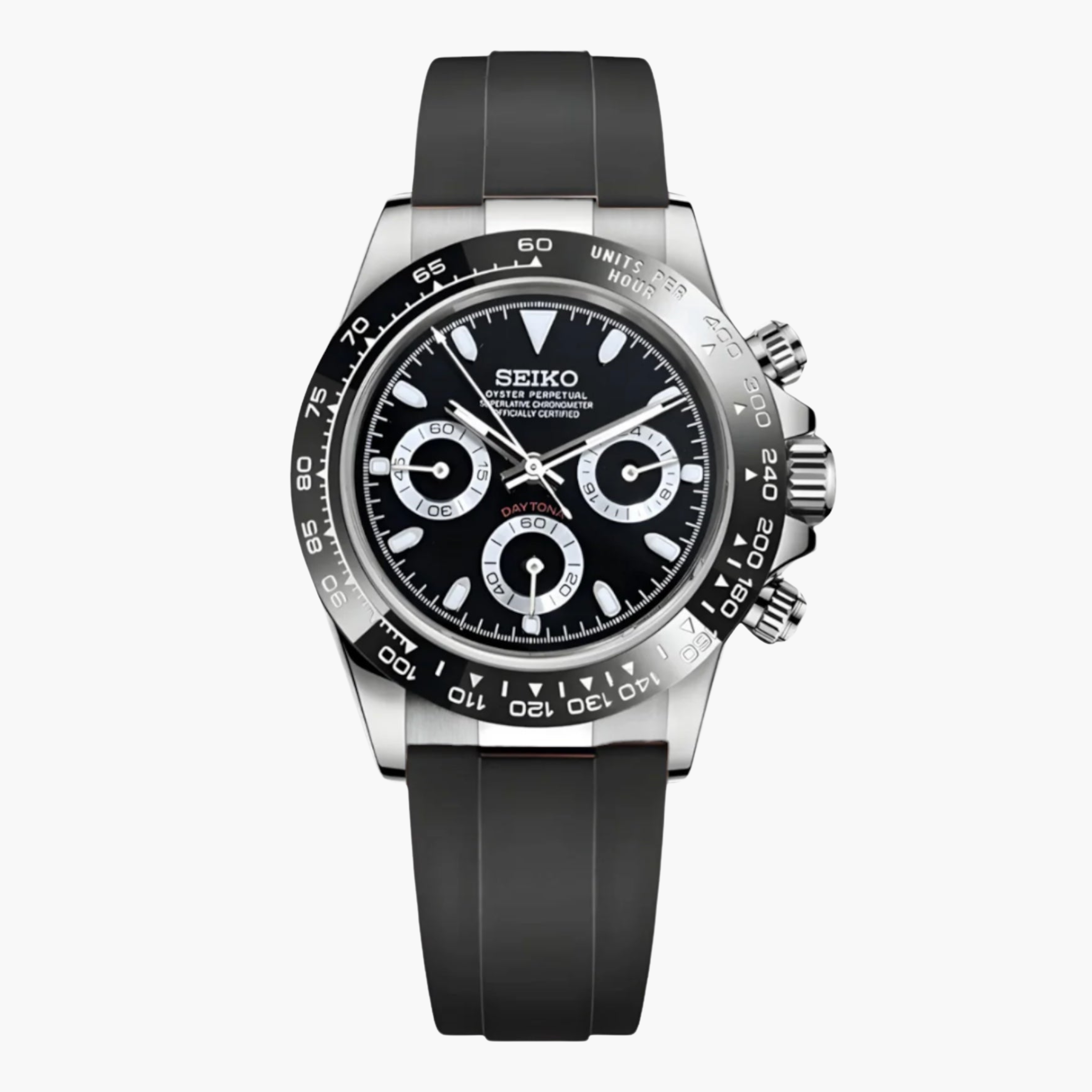 Custom Seitona Black Dial Rubber