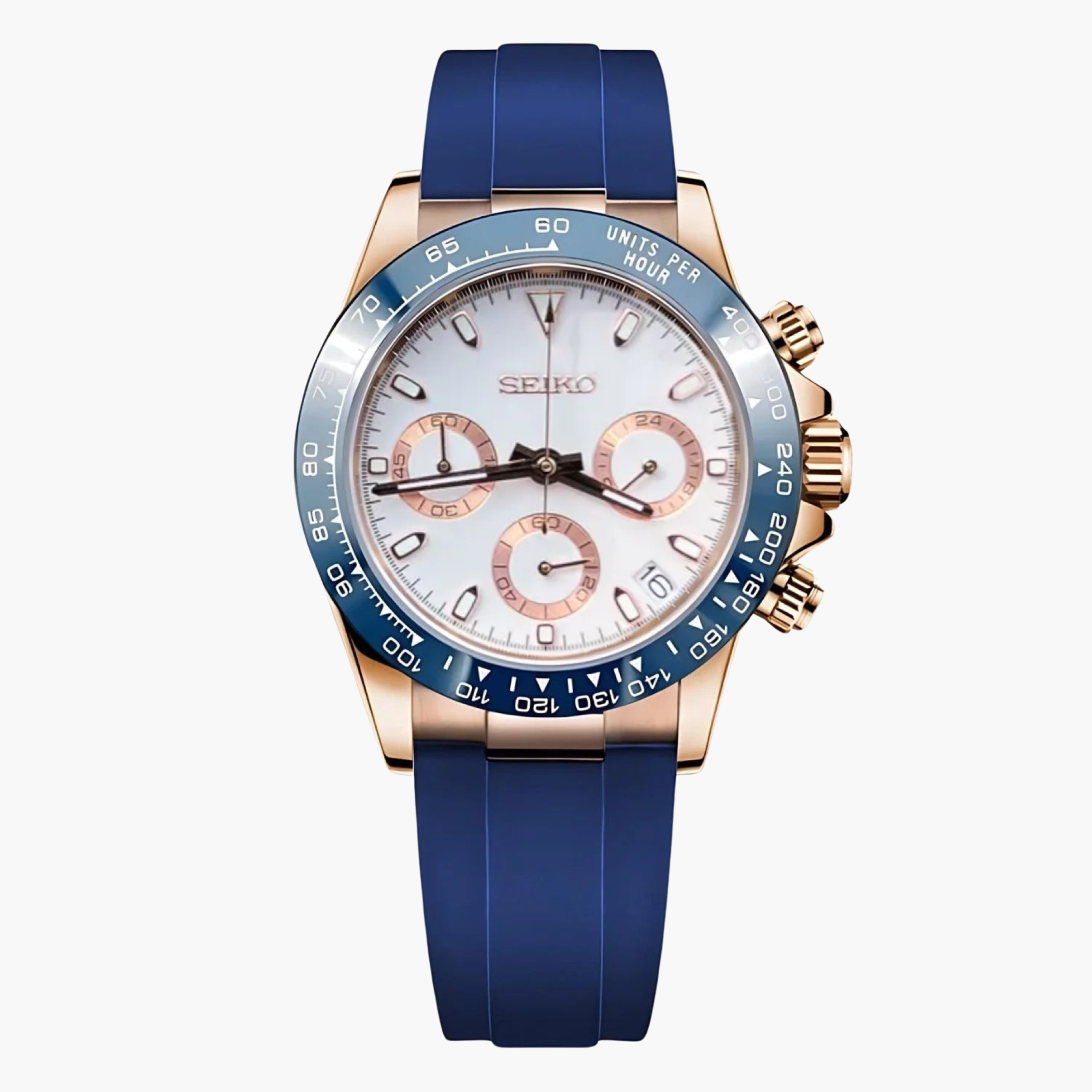 Custom Seitona Rosegold Blue Rubber