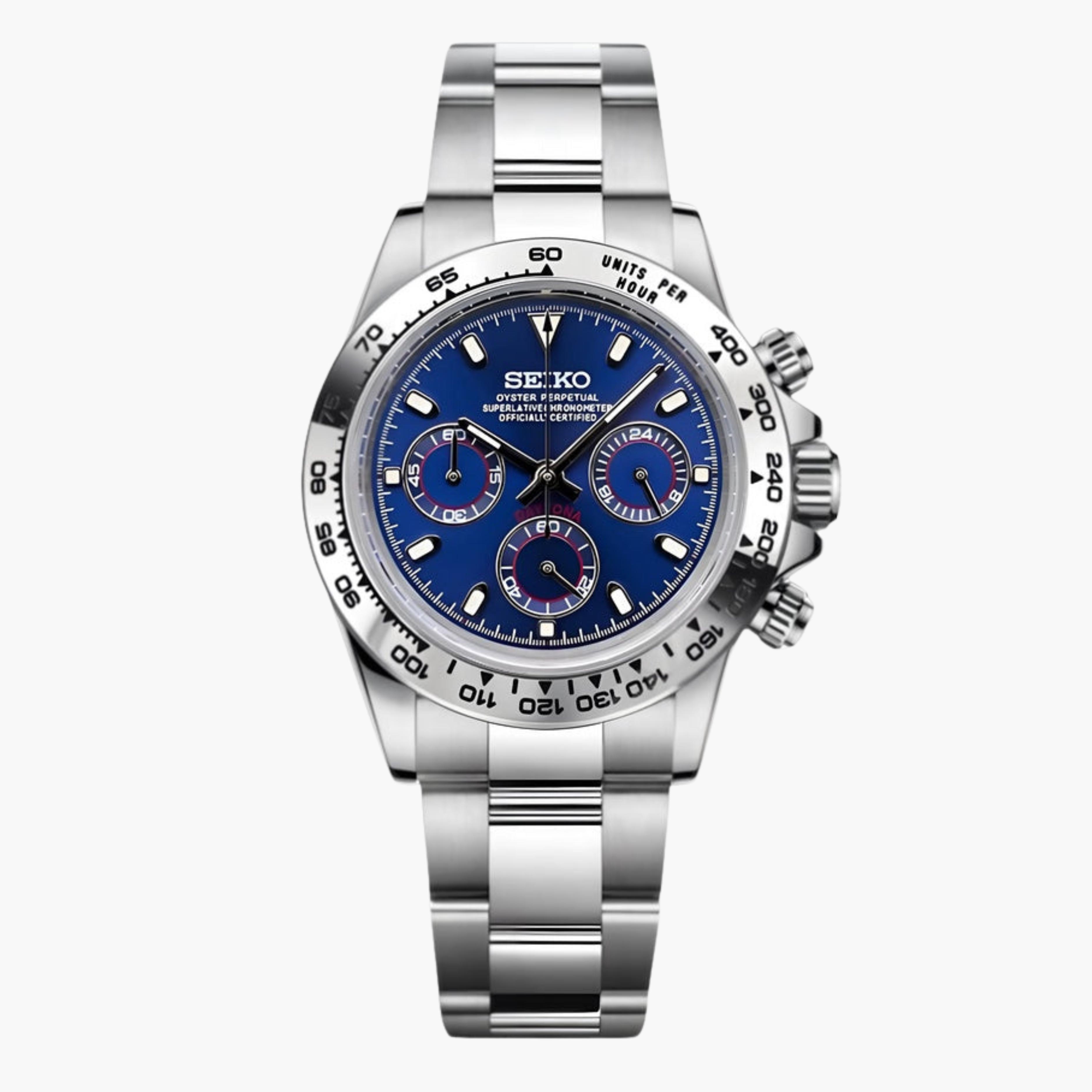 Custom Seitona Silver Blue Dial